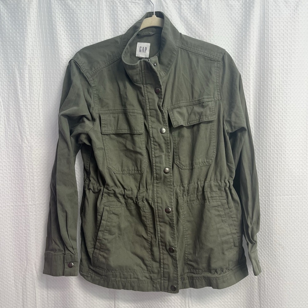 Gap Army Green Anorak Cotton Utility Jacket Large Grunge